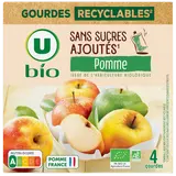 Purée de pomme sans sucres ajoutés  4 gourdes de 90g