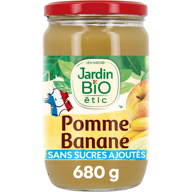 Dessert fruitier purée de pommes/banane bio JARDIN BIOLOGIQUE 680g