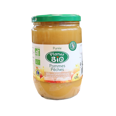 Purée pommes pêches PLANET BIO 630g