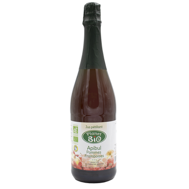 Jus de framboise Apibul naturel gazéifié sans alcool BIO, bouteille de75cl