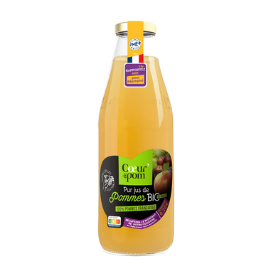 Pur jus de pomme Bio COEUR DE POMME - 1L bouteille consignée
