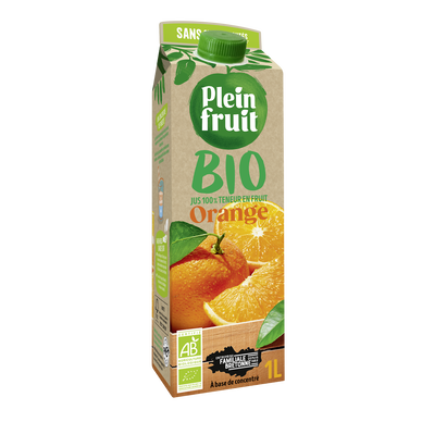 Jus d'orange BIO PLEIN FRUIT, 1l