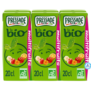 Nectar bio Multifruits PRESSADE, 6 briquettes 20cl