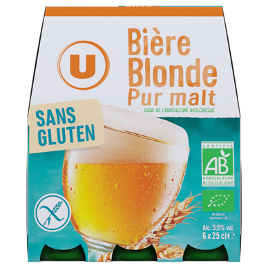 Bière blonde sans gluten BIO  U 5,5° 6x25cl