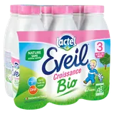 LACTEL EVEIL BIO - Lait de croissance bio nature, dès 12 mois - 6x1l