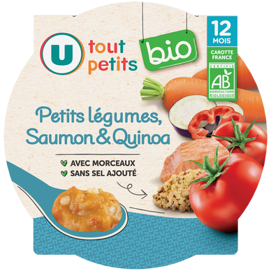 Plat bébé Petits légumes saumon quinoa, dès 12 mois - 230g - Repas bébé