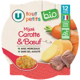 Plat bébé Mijoté de carottes et boeuf, dès 12 mois - 230g - Repas bébé