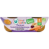 Plat bébé du soir Carotte & duo de légumineuses, de 6 à 12 mois - 2x200g