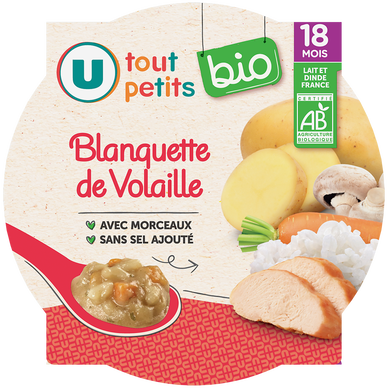 Plat bébé du midi Blanquette de volaille, dès 18 mois - 260g - Repas bébé