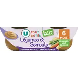 Plat bébé du soir Légumes & semoule, de 6 à 12 mois- 2x200g - Repas bébé
