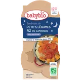 BABYBIO - Plat bébé du soir Tendresse petits légumes et riz, dès 12 mois - 2x200g