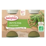 BABYBIO - Plat bébé Petits pois, de 6 à 12 mois - 2x130g