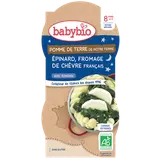 BABYBIO - Plat bébé Pommes de terre épinards chèvre, dès 8 mois - 2x200g
