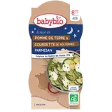 BABYBIO - Plat bébé du soir Pomme de terre courgette parmesan, dès 8 mois - 2x200g