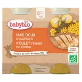BABYBIO - Plat bébé du midi Maïs doux et poulet, dès 8 mois - 2x200g