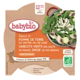 BABYBIO - Plat bébé du midi Pomme de terre, haricots verts, émincé dedinde, dès 12 mois - 230g