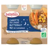 BABYBIO - Pot bonne nuit carotte Butternut riz, de 6 à 12 mois - 2x200g