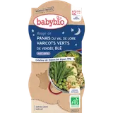 BABYBIO - Plat bébé du soir Nuage de panais, haricots verts de Vendée,blé, ortie, dès 12 mois - 2x200g