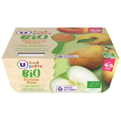 Dessert bébé pomme poire, dès 4 mois - 4x100g - Petits pots bébé