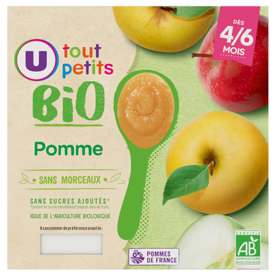 Dessert bébé Pomme, dès 4 mois - 4x100g - Petits pots bébé