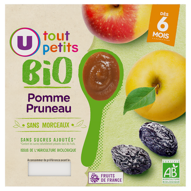 Dessert bébé Pomme et pruneau, de 6 à 12 mois - 4x100g - Petits pots bébé