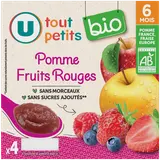 Dessert bébé Pomme fruits rouges, de 6 à 12 mois - 4x100g - Petits pots bébé