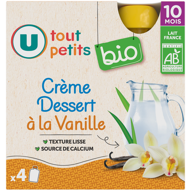 Crème dessert Bébé à la vanille, dès 12 mois - 4x85g