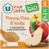 Dessert bébé Pomme, poire & vanille, de 6 à 12 mois- 4x100g - Petits pots bébé