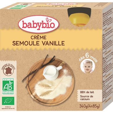 BABYBIO - Semoule vanille, de 6 à 12 mois - 4x85g