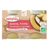 Purée de pomme banane, de 6 à 12 mois BABYBIO  2x130g