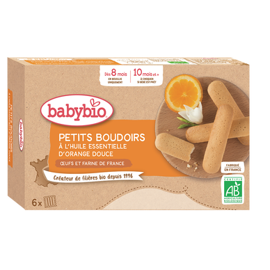 BABYBIO - Petits Boudoirs à l'huile essentielle d'orange douce, dès 8mois - 120g