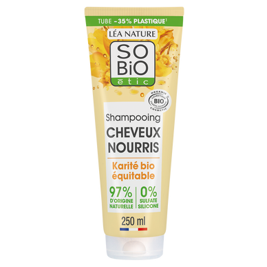 Shampooing cheveux nourris karité et cire de jojoba SO BIO, 250ml