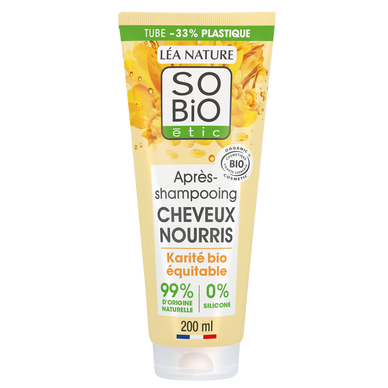 Après-shampooing cheveux nourris karité SO'BIO, 200ml