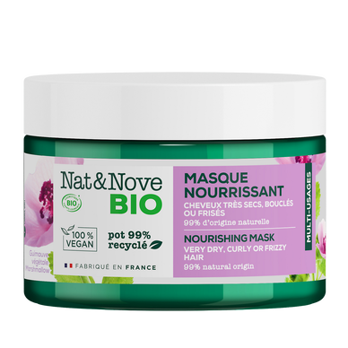 Masque capillaire nourrissant bio cheveux très secs bouclés ou frisésNAT&NOVE BIO, 300ml