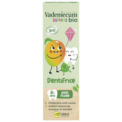 Dentifrice VADEMECUM enfants mangue avec fluor BIO 50ml