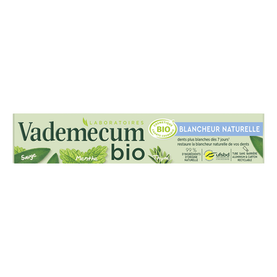 Dentifrice VADEMECUM blancheur naturelle Bio 75ml
