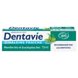 Dentifrice haleine fraîche menthe eucalyptus bio DENTAVIE, tube de 75ml