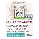 Crème nourrissante onctueuse au lait d'ânesse bio peaux sèches et trèssèches SO BIO, 50ml