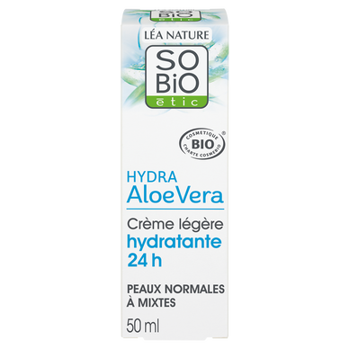 Crème jour hydratante aloé vera bio SO'BIO ETIC tube 50ml