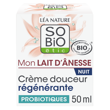 Crème douceur SO BIO ETIC régénérante nuit lait ânesse 50ml