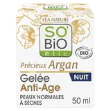 Crème visage Gelée de nuit anti âge argan bio SO BIO, pot de 40ml