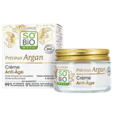 Crème visage anti-âge jour précieux argan bio SO'BIO, pot de 50ml