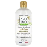 Eau micellaire anti-âge précieux argan SO BIO, flacon de 500ml