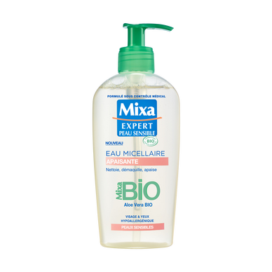 Eau micellaire apaisante à l'aloe vera bio MIXA - flacon 200ml
