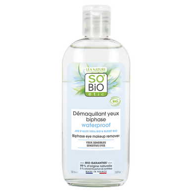 Demaquillants yeux biphase waterproof,yeux sensibles SO'BIO 100ml