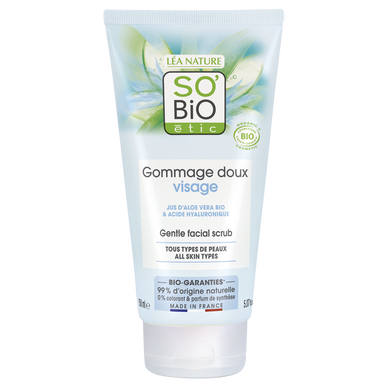 Gommage visage doux quotidien hydra aloé vera SO BIO 150ml