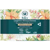 Lingettes démaquillantes à l'amande douce pour peaux sèches etsensibles  x25