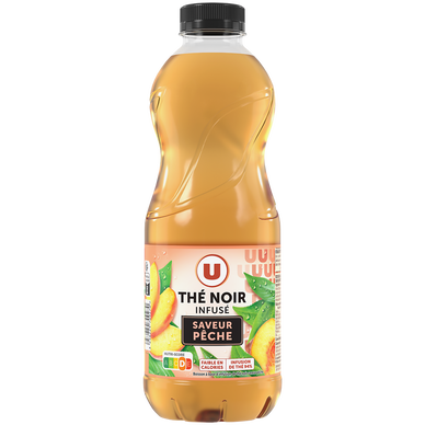 Boisson thé glacé noir saveur pêche - Bouteille 1L