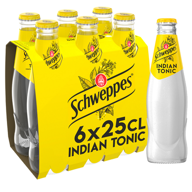 Soda Indian Tonic SCHWEPPES - le pack de 6 bouteilles de 25cl