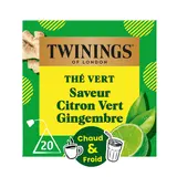 Thé vert au gingembre saveur citron vert TWININGS 32g